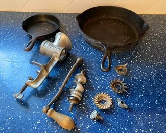Cast Iron Skillets and Universal Meat Grinder