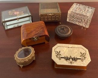 Collection of Dresser Top Decorative Storage Boxes