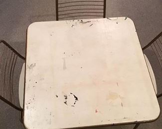 Cosco Card Table with 4 Metal Chairs and a Cover