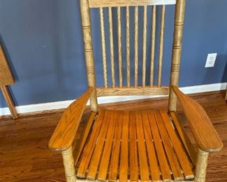 Cracker Barrel Oak Rocking Chair