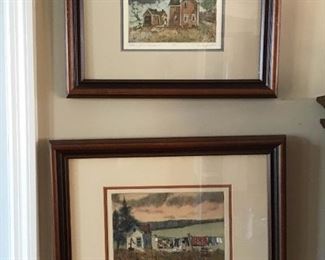 Ed Gifford Signed and Framed Watercolors