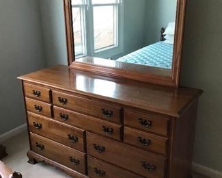 Kling Solid Cherry 10 Drawer Dresser with Matching Mirror