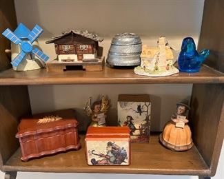 Shelf Full of Music Boxes, by Hummel and More