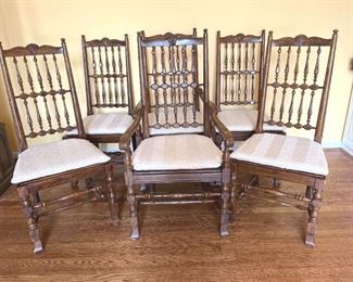 Six Henredon French Country Oak Dining Chairs