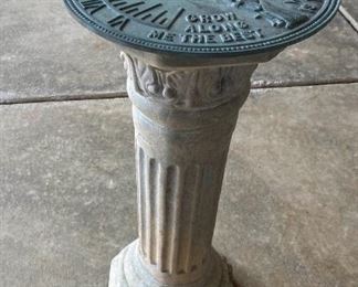 Sundial with a Concrete Pedestal