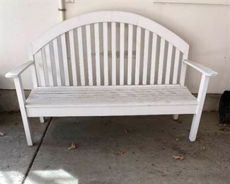 White Outdoor Patio Bench