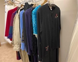 Womens Dressy Wear Plus Nice Coats, Including One Mens Coat