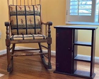Wood Rocker with Golf Tips and Hanging Display Cabinet