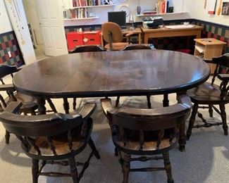 Wood Table and Six Chairs