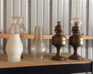 Brass oil lamps