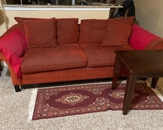 Cindy Crawford Sofa, End Table, & Area Rug