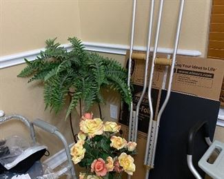Silk Flower Bunch, Crutches, Bedside Potty Chair