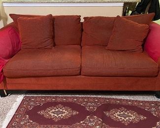 Cindy Crawford Sofa, End Table, & Area Rug