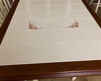 Dinette Set with Four Chairs & Inlaid Tile