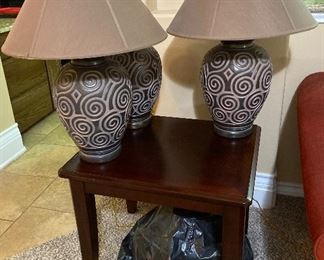 End Table, Table Lamps