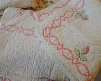 American Hand Stitched Cross stitch Quilt
