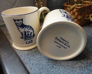 1993 Tiffany & Co Blue Cat Mugs