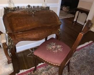 Antique French inlaid ladies writing desk. $350