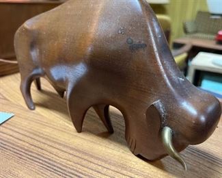 Hans Hagenauer (1896-1945) hand carved buffalo/bison.  $750