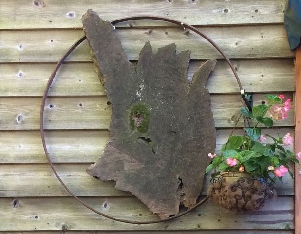 Cival war. Wagon wheel rim with redwood ,