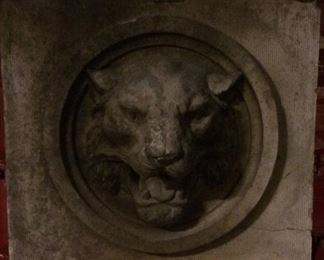 Bob cat stone wall medallion.  From and st.louis building,, owner thinks possible 1904 fair building ?
