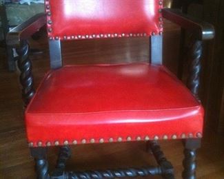 Beautiful pair of red Naugahyde chairs.  Stunning!!!!!!!!