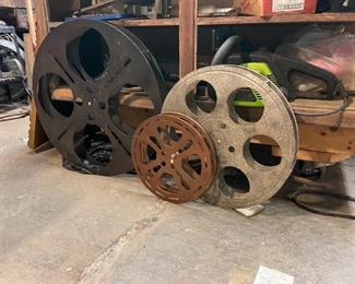 VINTAGE METAL MOVIE REELS 