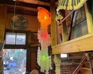 VERY LONG HANGING 70S VINTAGE LIGHT.   