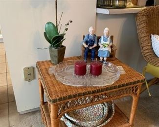 Wicker side table 