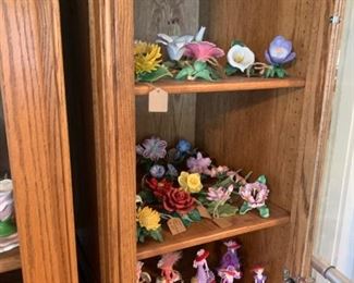 Lenox Flower figurines, Hamilton collection red hat ladies 