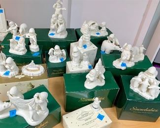 Snowbabies with Box top to bottom:
*Right: iceberg baby w/ bear $24, violin baby $15, 2 babies & sailboat $10, 2 babies holding banner for bear $15
*Center: pyramid babies on bears$25, reading baby $15, tree baby w/ penguin $10, iceberg baby & penguin $5, 
1998 friendship baby $5
*Left:polar bear igloo w/ baby $15, gymnastic baby on bear $10, iceberg parade $25, baby w/ 3 penguins $10