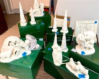 Snowbabies with Box
Igloo babies $25
Tree sets $12ea
Babies w/ sledding dogs $25
Antlered deer with babies $50
Frames $8 ea
