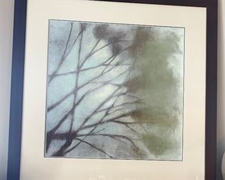 35” Sq Crate & Barrel Framed & Matted Art $24