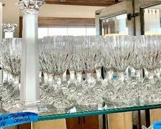 *Mikasa Park Lane Red Wine Glasses
28 available @ $10ea
*Mikasa Platinum Obelisk tall Candlestick Set $18 sold