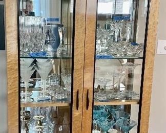 Bernhardt Glass Burle Wood Curio Cabinet 36w x 15.5d x 80h $450