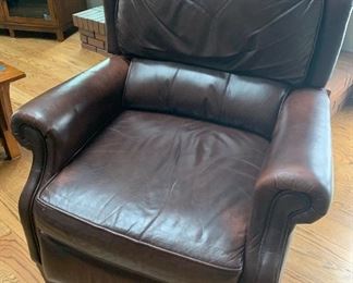 Dark Brown Leather Kenwood Recliner $125