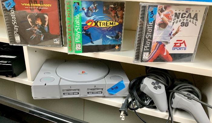 Nintendo PlayStation w/ 2 controllers $75
Nintendo Games as marked in Photo