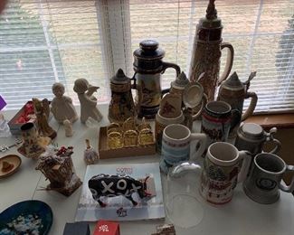 Great collection of steins and mugs