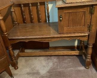 Coordinating bench and storage cabinet.  Same wood as Lexington group