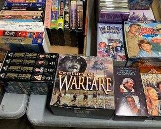 Large selection of VHS tapes including several sets of past TV shows
