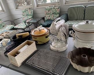 Small appliances and baking items - 2 microwaves also available.