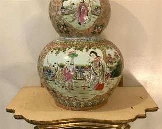 One of a pair of vases and brackets