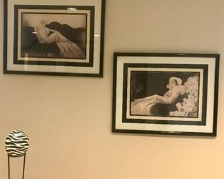 Two of many Icart lithographs in the sale