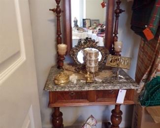 vintage wash stand w/marble top