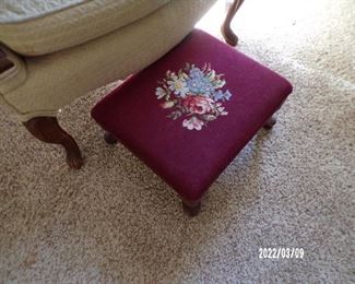 nice foot stool w/needle point