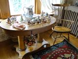oval oak library table
