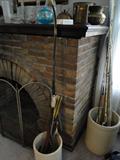 fishing poles & bow/arrow