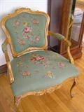 i of a pr of needlepoint chairs