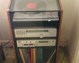 Vintage stereo and record player