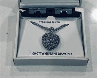 Sterling silver with diamonds Macys necklace